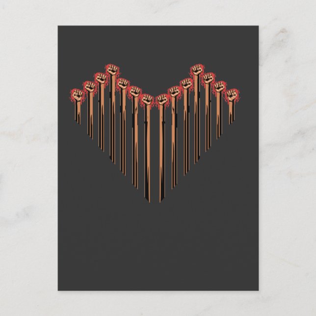 Starkt Händer Human Högers Support Heart Vykort (Framsida)