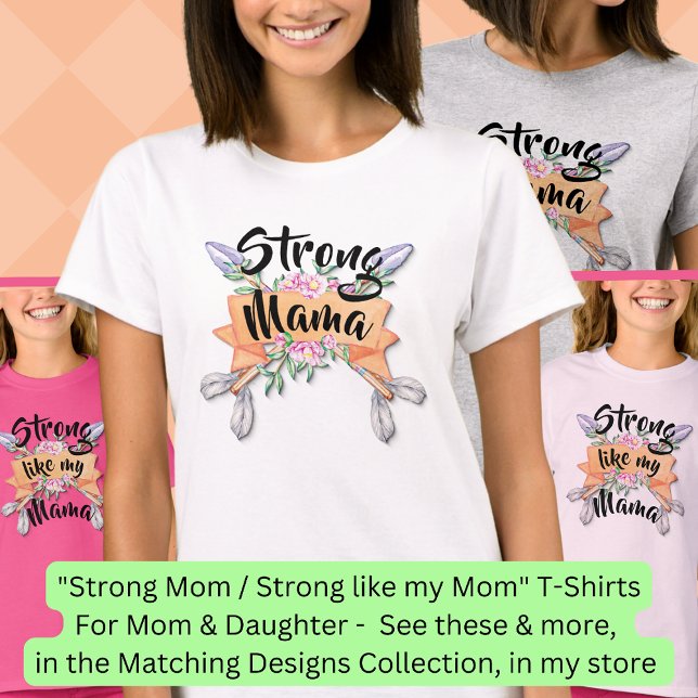 Starkt Mamma, Mor-dotter Matching Boho Arrows T Shirt (Skapare uppladdad)