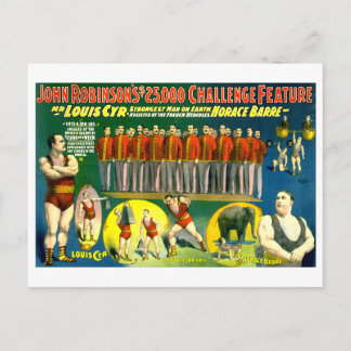 Starkt Manar Circus Show Vintage 1898 Poster Vykort