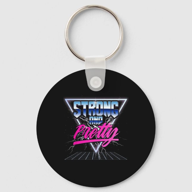 Starkt och Söt 90-talets 80-talets Vaporwave Bodyb Nyckelring (Framsida)