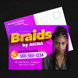 Starkt Rosa och Gult African Hair Braiding Photo Vykort