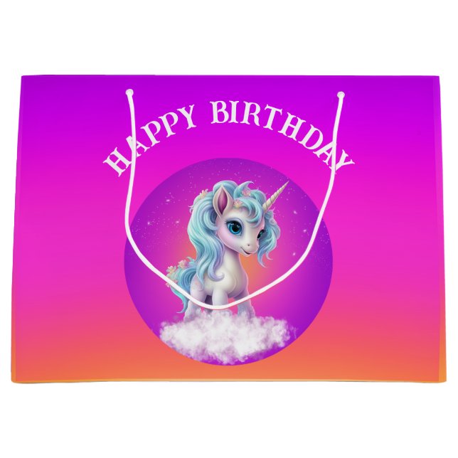 Starkt rosa Unicorn-stjärnor moln (Framsidan)