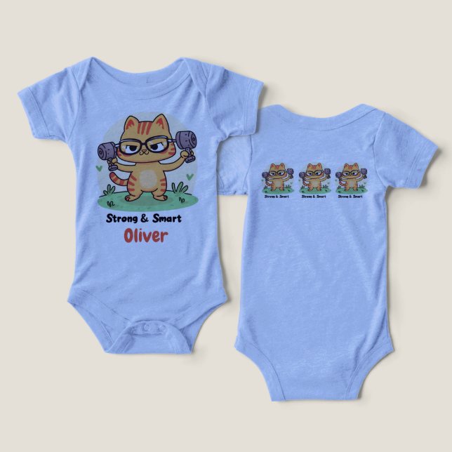 Starkt smart katt t shirt (Design fram och bak)