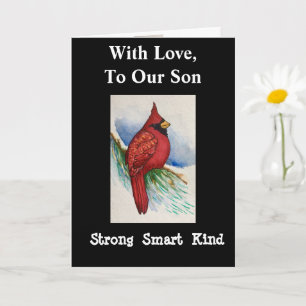 Starkt Smart Kind Son Birthday-kardinalkort Kort