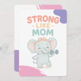Starkt som Mamma inbjudningskort för babyskor