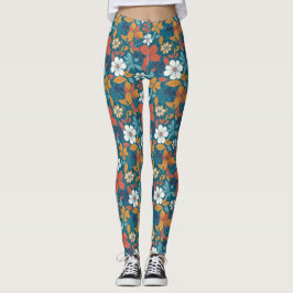 Starkt sommarBlommönster Leggings