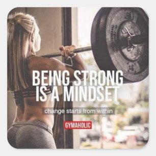 Starkt tänkesätt - Kvinnors Fitness-inspiration Fyrkantigt Klistermärke