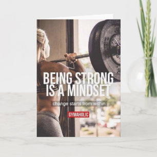 Starkt tänkesätt - Kvinnors Fitness-inspiration Kort