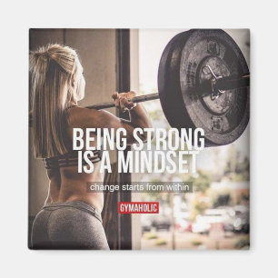 Starkt tänkesätt - Kvinnors Fitness-inspiration Magnet