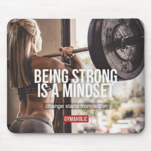 Starkt tänkesätt - Kvinnors Fitness-inspiration Musmatta