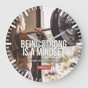 Starkt tänkesätt - Kvinnors Fitness-inspiration Stor Klocka