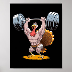 Starkt Turkiet Bodybuilding Thanksgiving Weightlif Poster