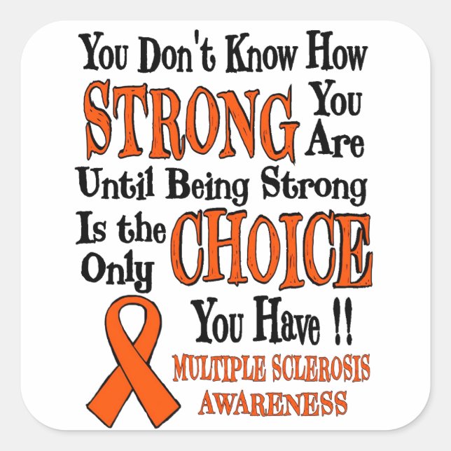 Starkt/val...MS Fyrkantigt Klistermärke (Framsida)