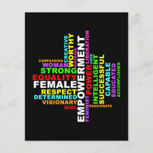 Starkt Woman Ord Cloud Flygblad