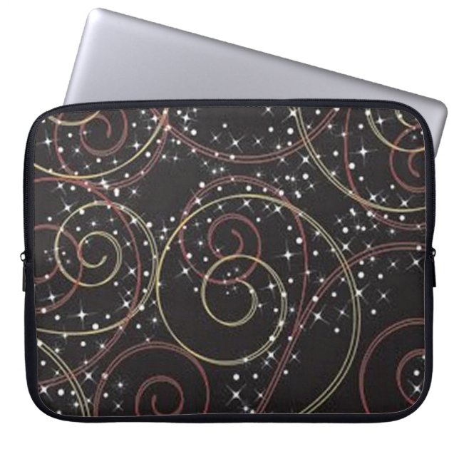 Starlight Brown Curls Mönster Laptop sleeve (Framsidan)