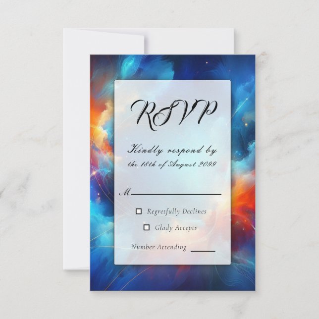 Starlight Fusion of Fire and Ice Bröllop OSA Kort (Framsida)