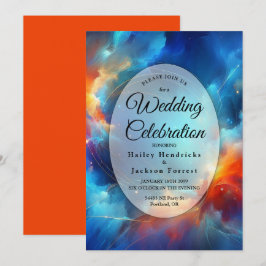 Starlight Fusion of Fire and Ice Wedding Inbjudningar
