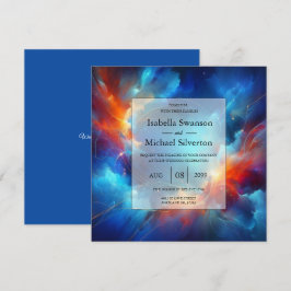 Starlight Fusion of Fire and Ice Wedding Inbjudningar