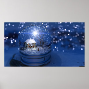 Starlight Globe jul Skriv ut Poster