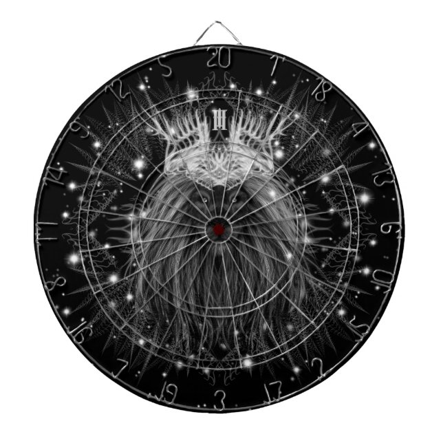 Starlight Lejon med Krona Monogram Black Darttavla (Framsidan)