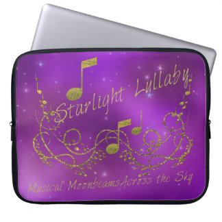 Starlight Lullaby Lila Guld Music & Himlar Laptop Sleeve