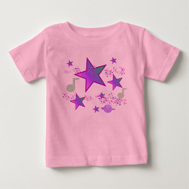 Starlight Lullaby Rosa Baby Tutu Kroppsoverall Tee (Framsida)