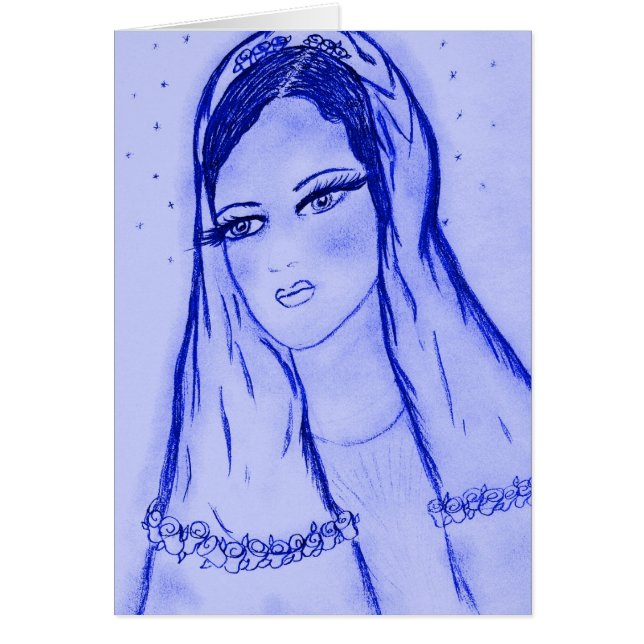 Starlight Mary i blått Hälsningskort (Framsidan)
