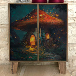 Starlight Mushroom House Decoupage-papper för vävn