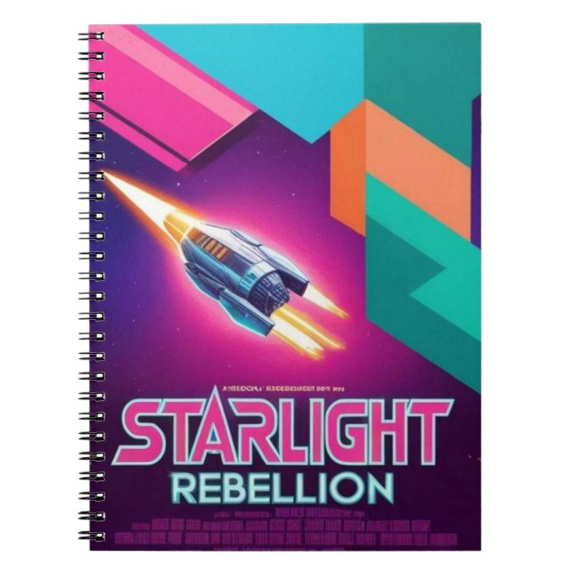 Starlight Rebelling Retro Pop Culture Notebook 80s Anteckningsbok (Framsidan)
