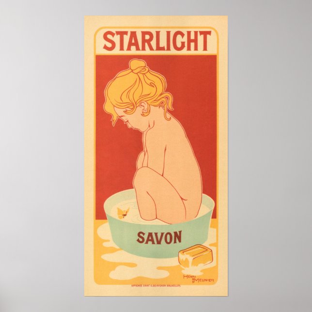 STARLIGHT SAVON Shower Bath Soap Henri Meunier Poster (Framsidan)