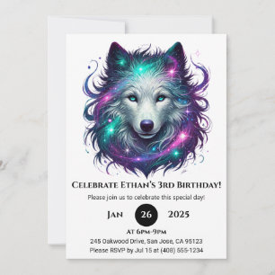 Starlight Varg Birthday Inbjudningar