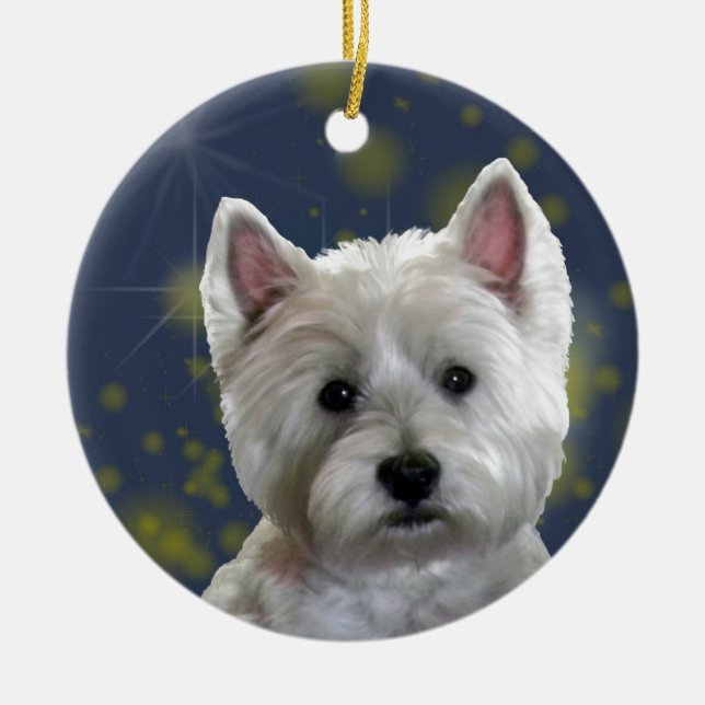 STARLIGHT WESTIE JULGRANSPRYDNAD KERAMIK (Framsidan)