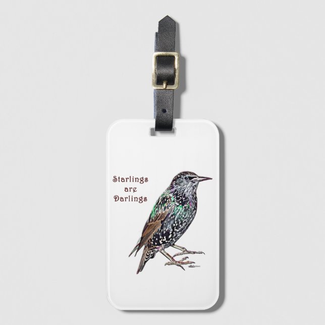 Starlings är mörklingar bagagebricka (Framsida vertikal)