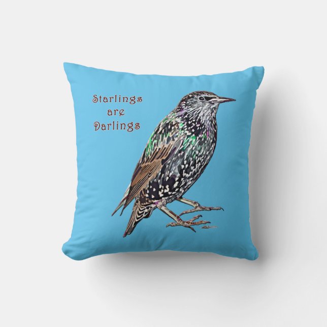 Starlings är mörklingar kudde (Framsida)