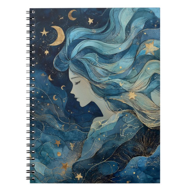 Starlit Dream Goddess Notebook  Anteckningsbok (Framsidan)