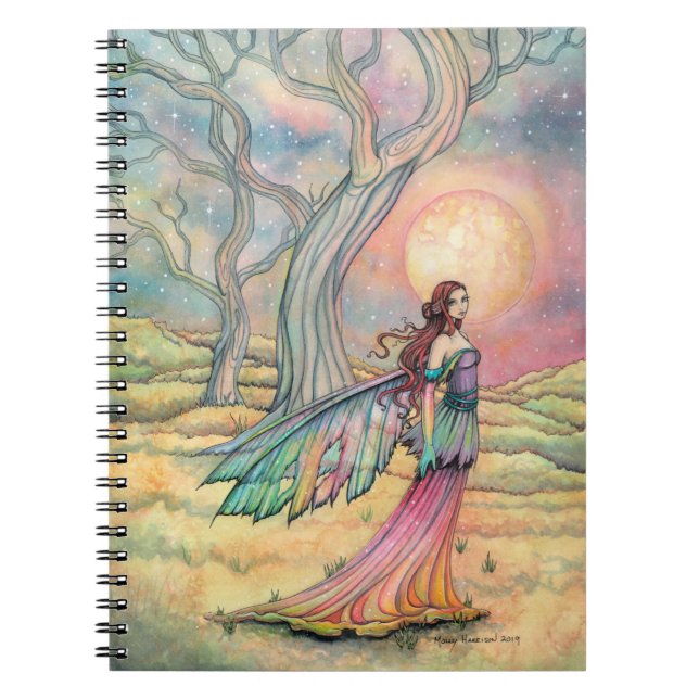 Starlit Dusk Fairy Fantasy Art Illustration Anteckningsbok (Framsidan)