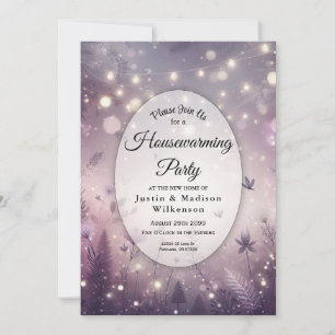 Starlit Enchantin i Bloom Houseuppvärmning Party Inbjudningar