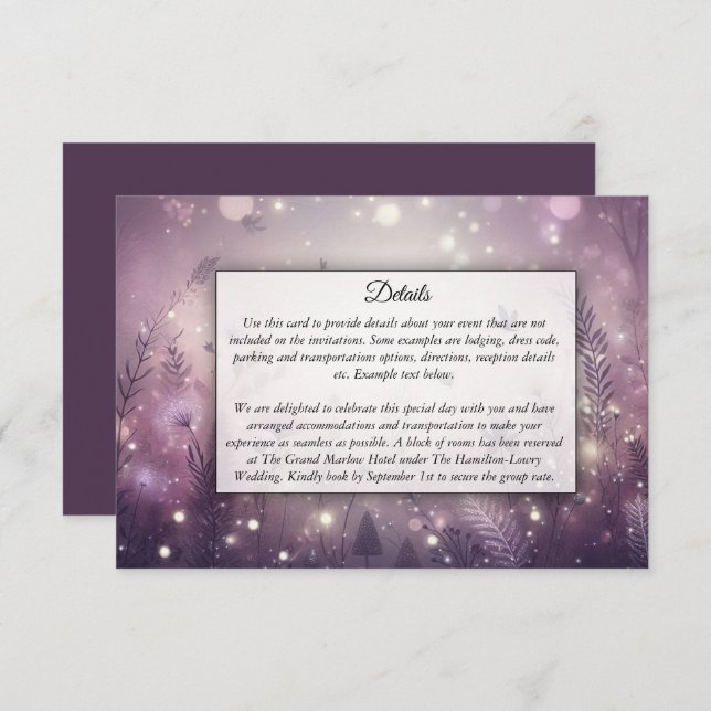 Starlit Enchantment in Bloom Tilläggskort (Fram/baksida)