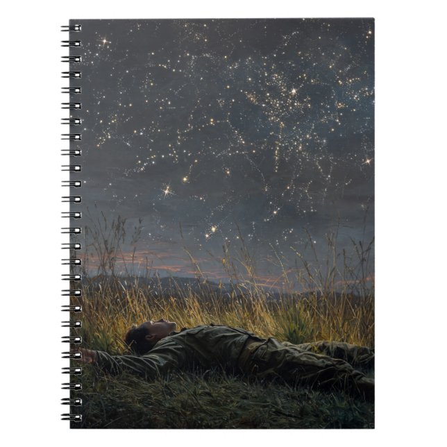 Starlit Fält Dreaming Nattbärbar dator Anteckningsbok (Framsidan)