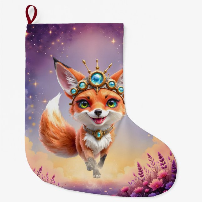 Starlit Fox of the Moonlit Meadows.  Stor Julstrumpa (Framsidan)