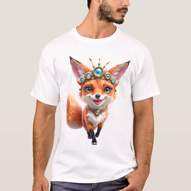 Starlit Fox of the Moonlit Meadows.  T Shirt (Framsida)
