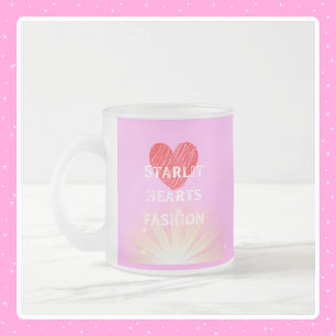 Starlit Hearts Mode Red Heart Shine Frostad Glasmugg