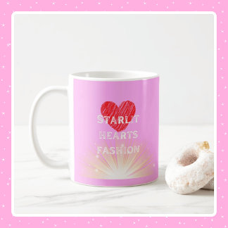 Starlit Hearts Mode Red Heart Shine Kaffemugg