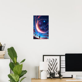 Starlit Horizon - Anime Space Poster
