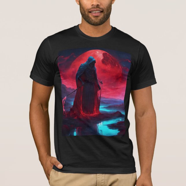 "Starlit Illusion: Bioluminescent Giant Reaper T-S T Shirt (Framsida)