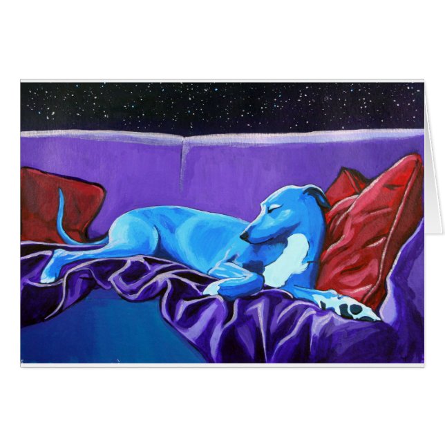 'Starlit lurcher Hälsningskort (Framsidan Horizontal)