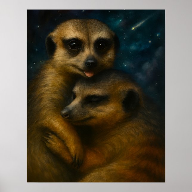 Starlit Meerkat Embrace Poster (Framsidan)