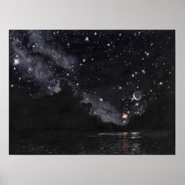 Starlit River Await Scorpio: 24 x 18 Poster