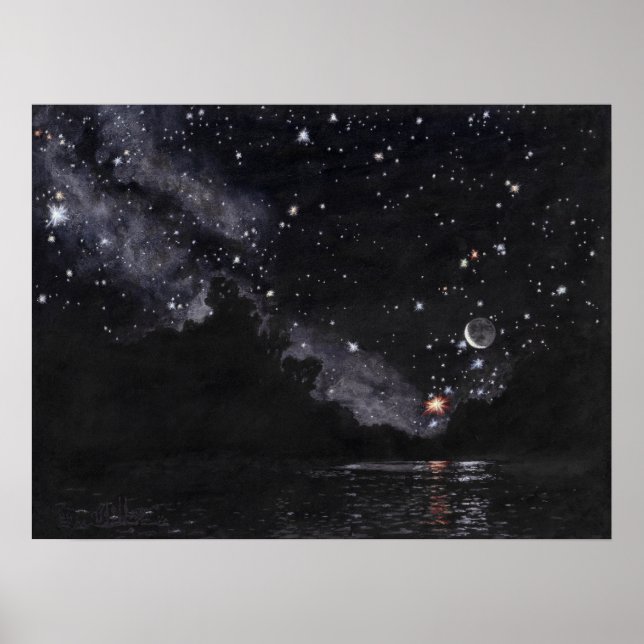 Starlit River Await Scorpio: 24 x 18 Poster (Framsidan)