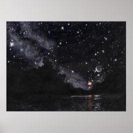 Starlit River Await Scorpio: Large Poster